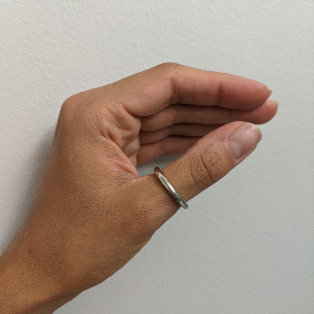 Pandora minimalist stackable silver ring